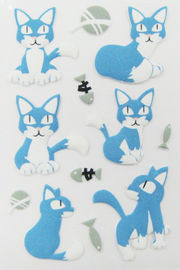 O animal de estimação cortou 3D as etiquetas animais, bolsa Cat Puffy Stickers Offset Printing pequena